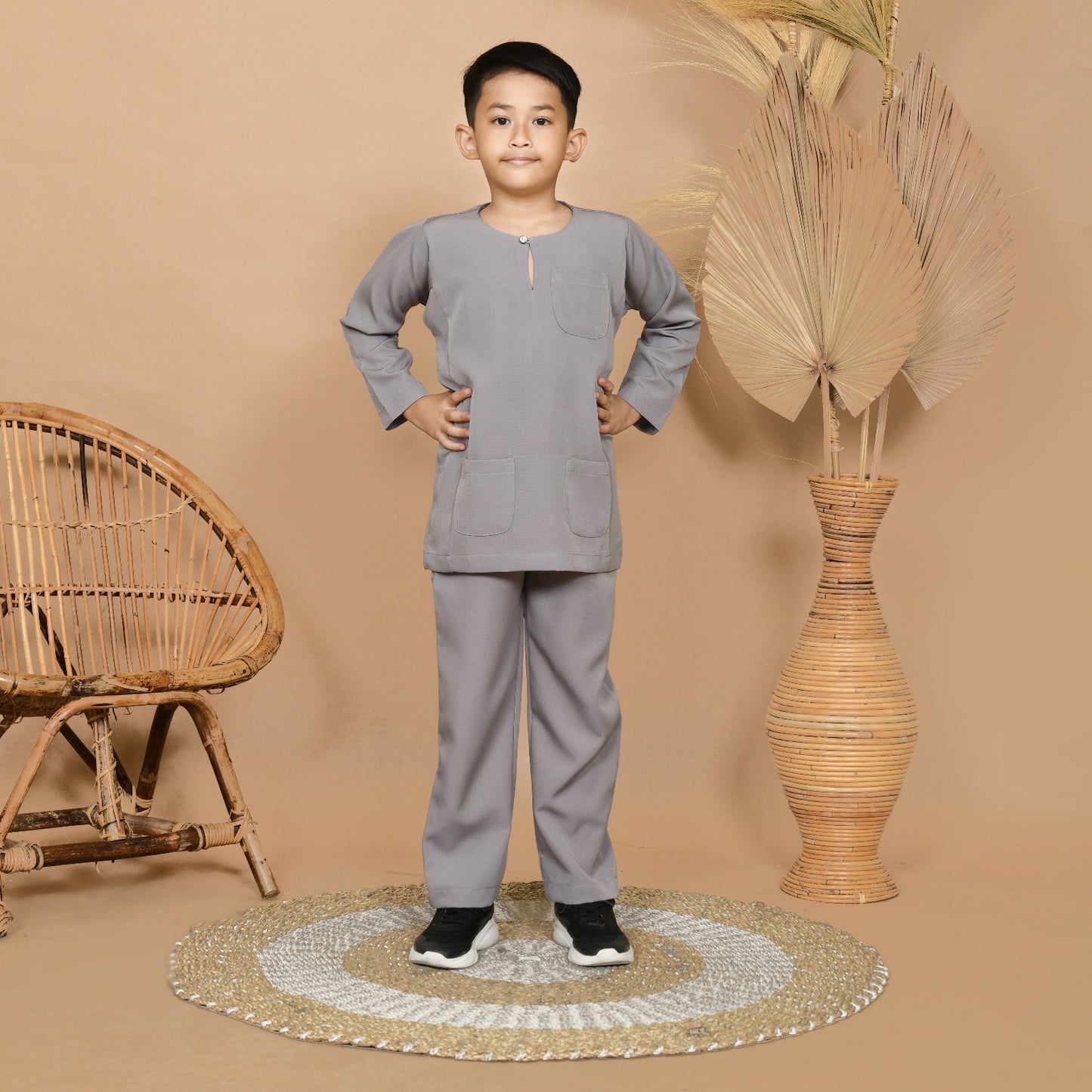 Wan Kurung Set Junior (Gray)