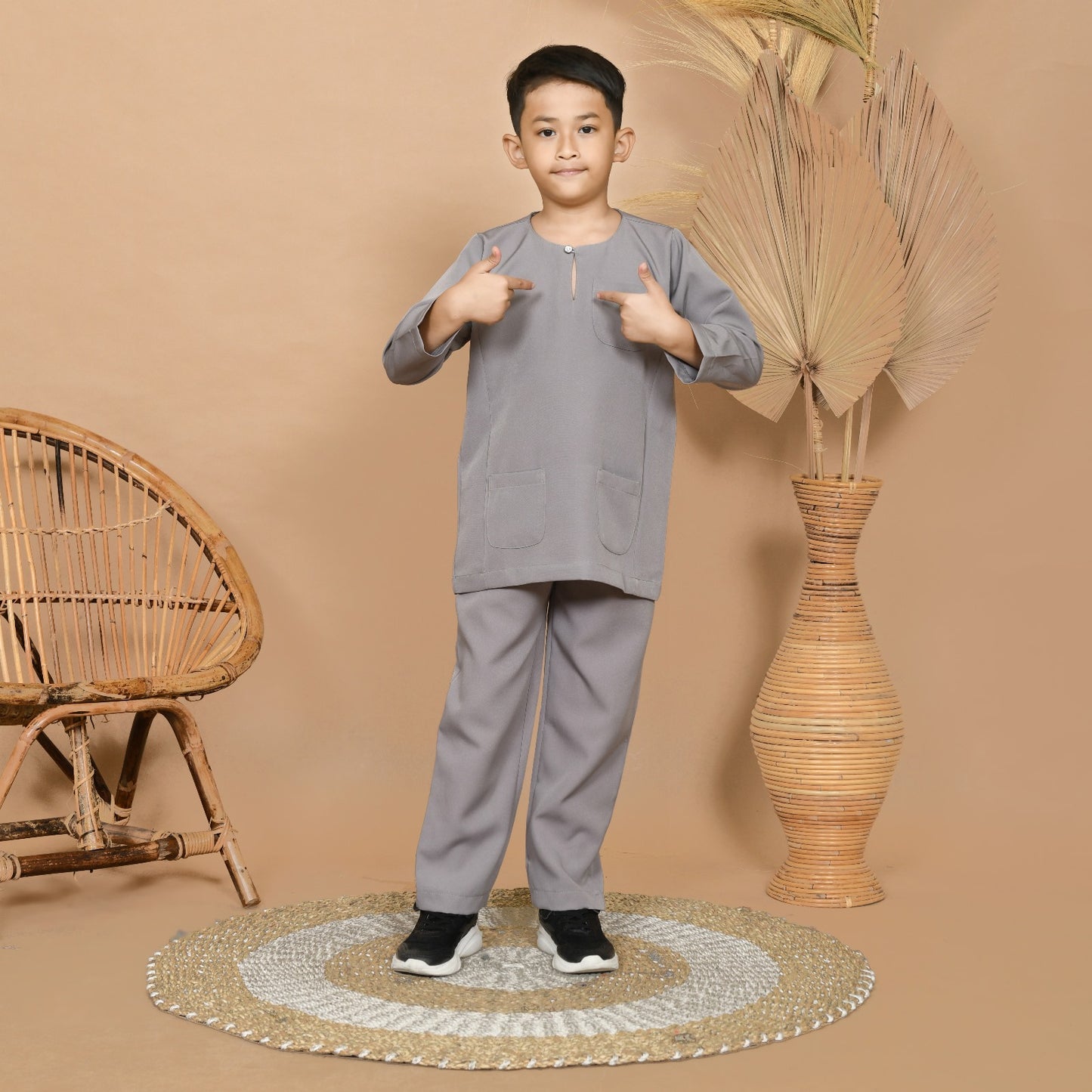 Wan Kurung Set Junior (Gray)
