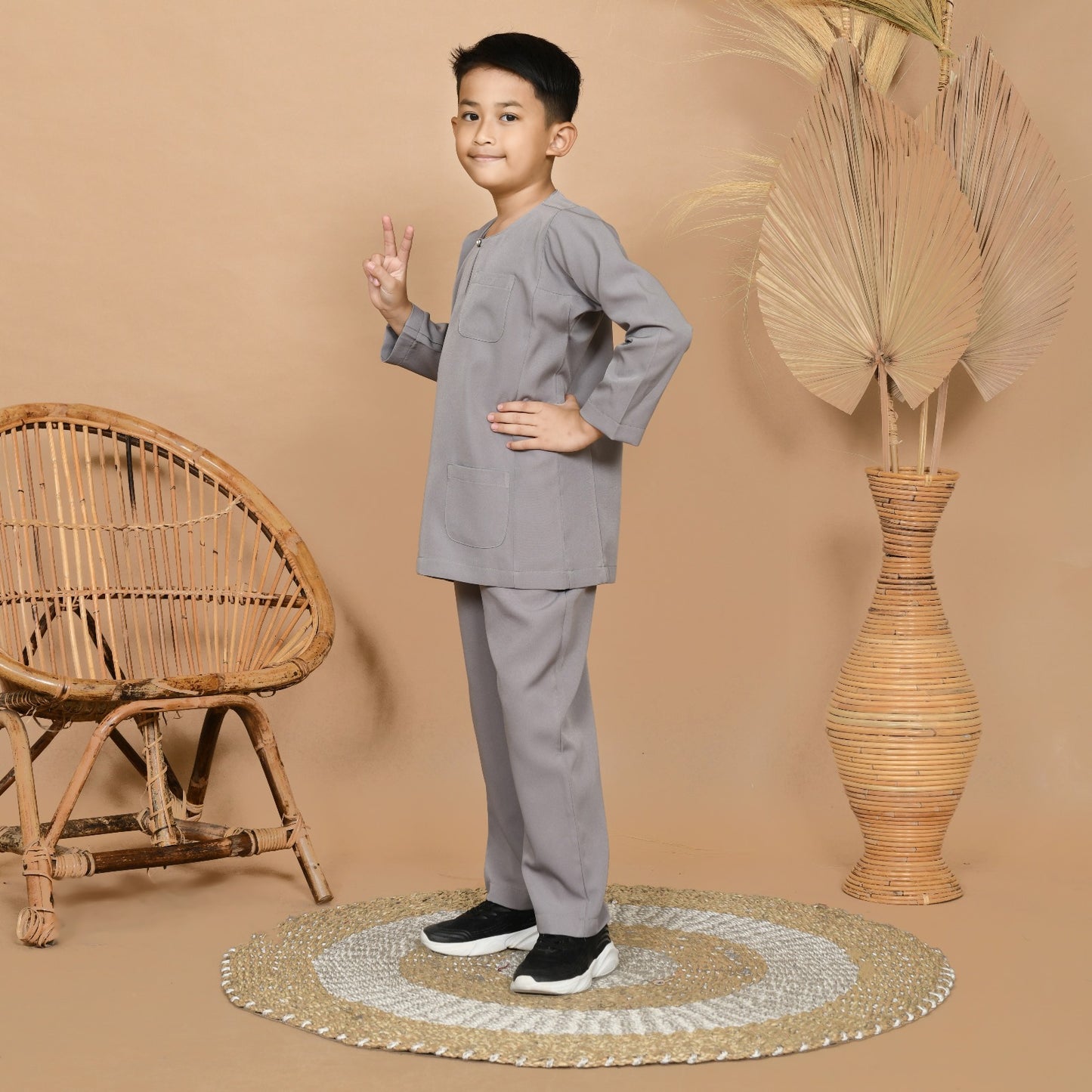 Wan Kurung Set Junior (Gray)