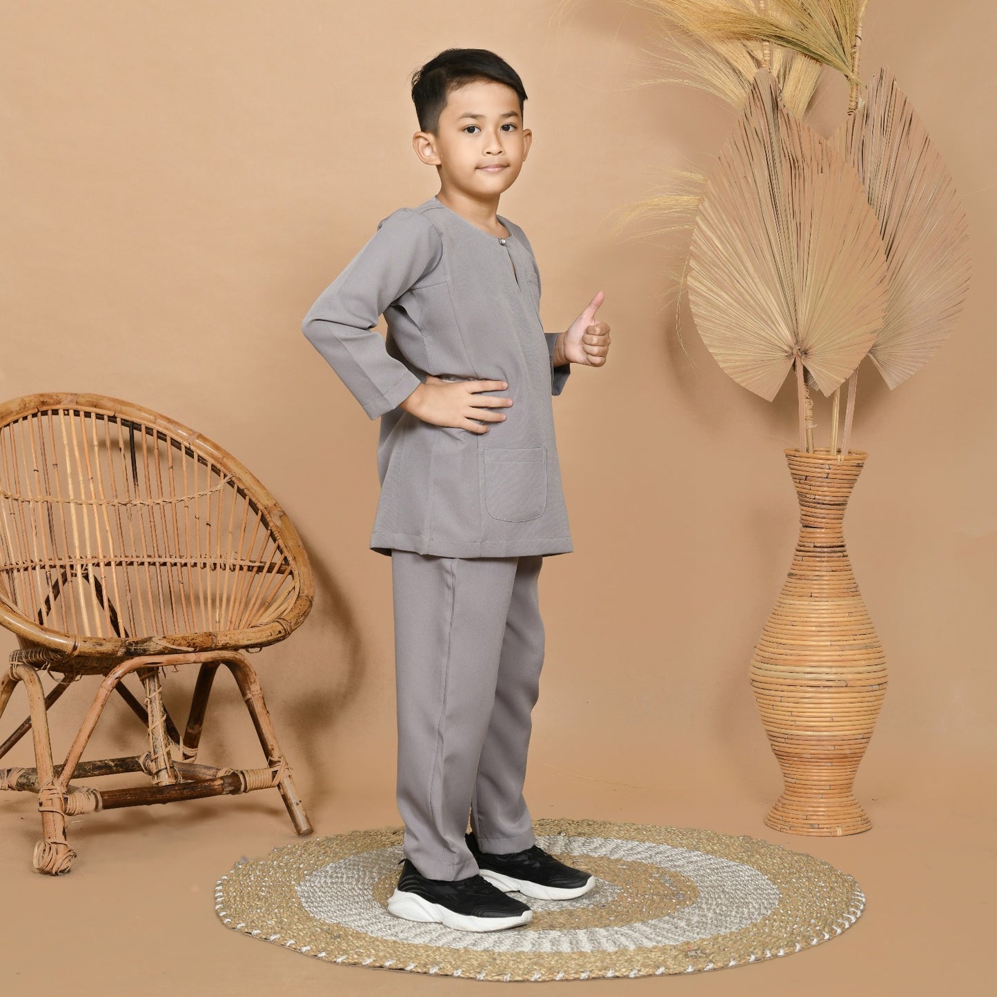 Wan Kurung Set Junior (Gray)