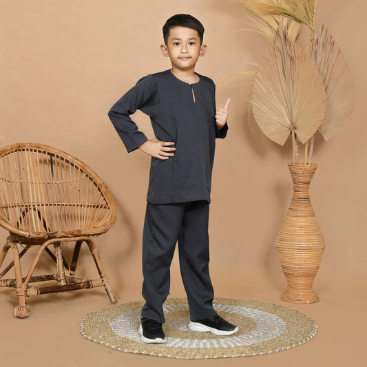 Wan Kurung Set Junior (Dark Gray)