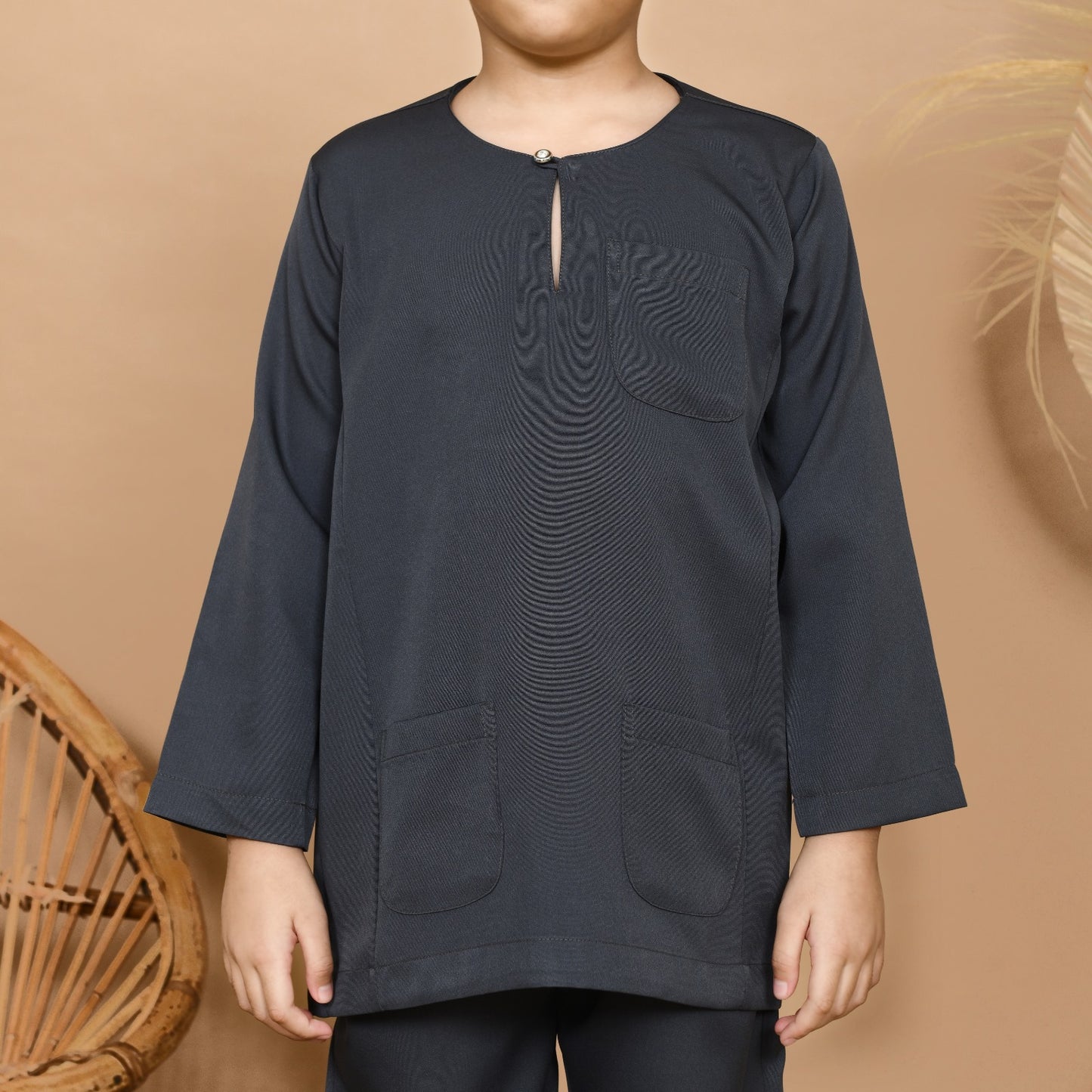 Wan Kurung Set Junior (Dark Gray)