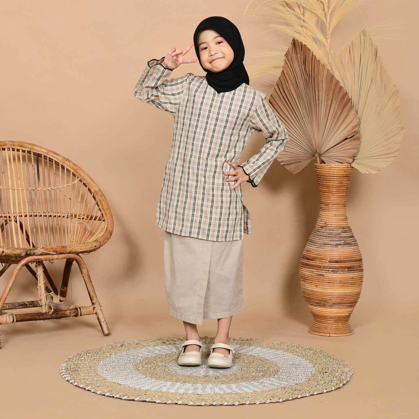 Kasih Baju Kurung Junior (Khaki)
