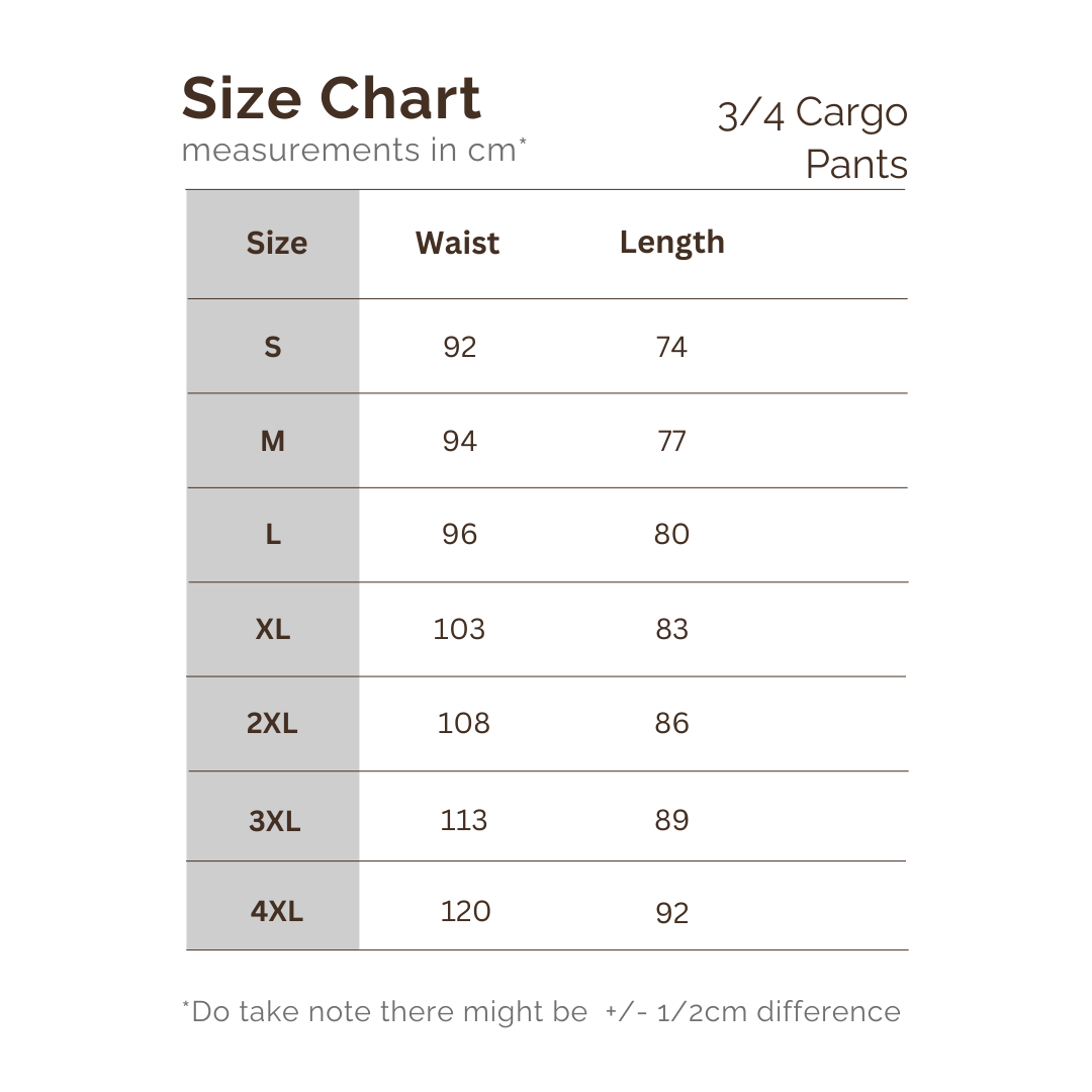 3/4 Cargo Pants (Green)