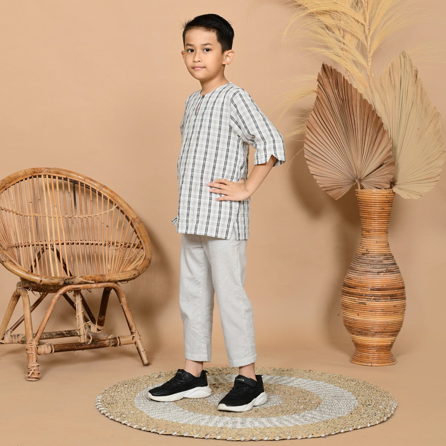 Budi Kurung Set Junior (Grey)