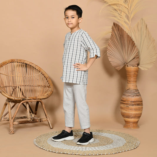 Budi Kurung Set Junior (Grey)