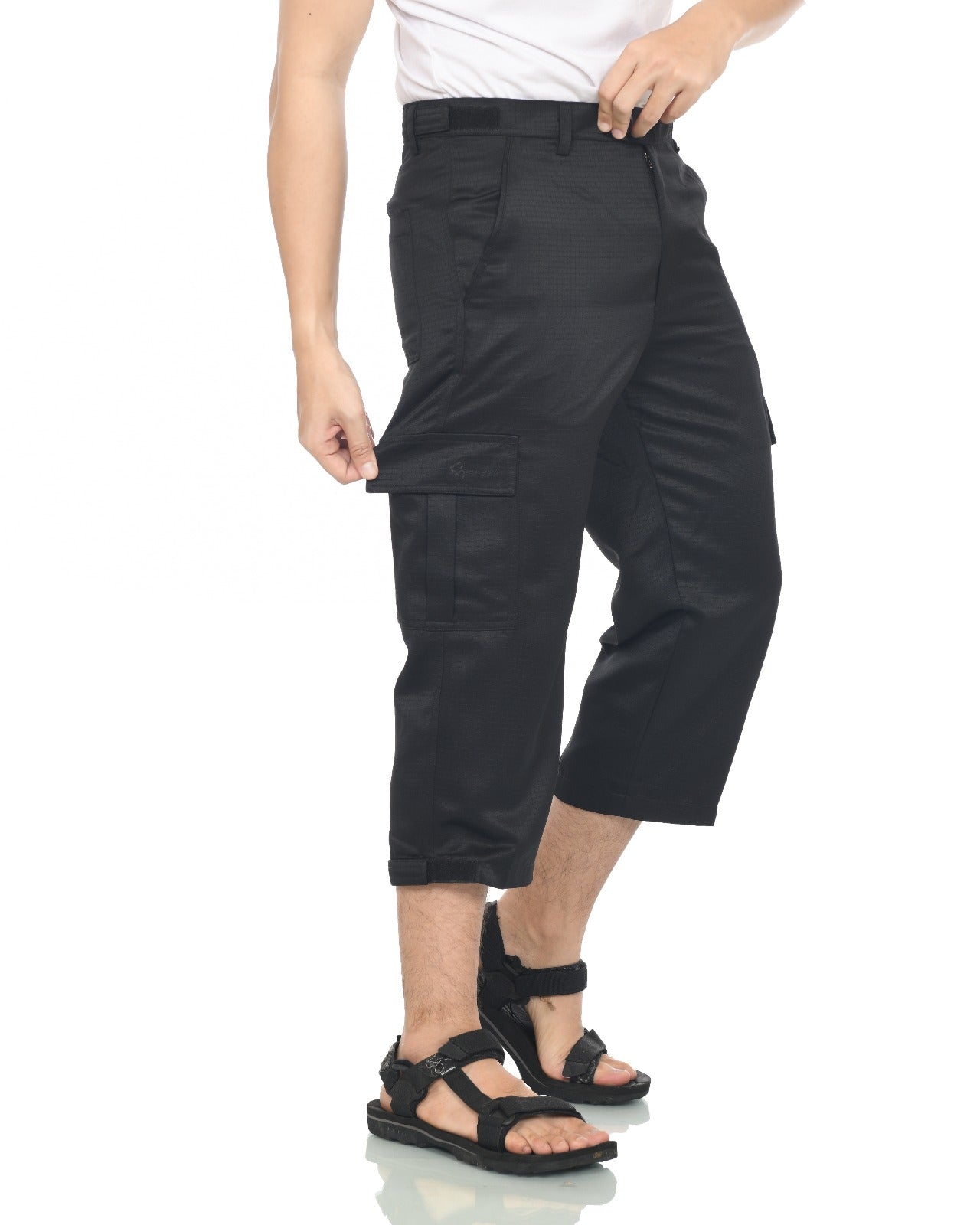 3/4 Cargo Pants (Black)